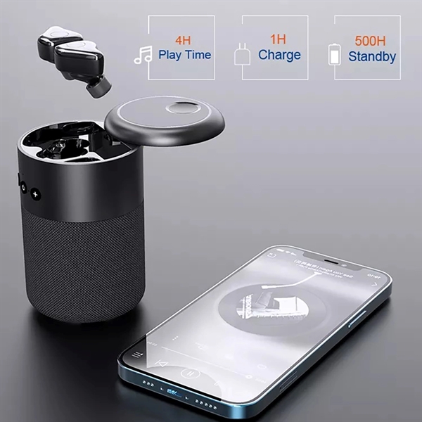 2 In 1 Portable Speakers Bluetooth Wireless Earbuds - 2 In 1 Portable Speakers Bluetooth Wireless Earbuds - Image 3 of 6