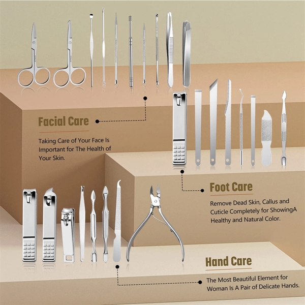 26 Pieces Manicure Kit Professional Nail Clippers - 26 Pieces Manicure Kit Professional Nail Clippers - Image 2 of 6
