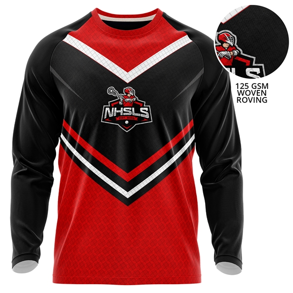 Unisex 125 GSM Woven Roving Long Sleeve Sublimation T-Shirt - Unisex 125 GSM Woven Roving Long Sleeve Sublimation T-Shirt - Image 0 of 3