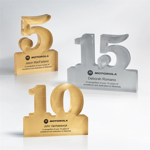 Brushed Metallic Finish Anniversary Freestanding Award - Brushed Metallic Finish Anniversary Freestanding Award - Image 0 of 2