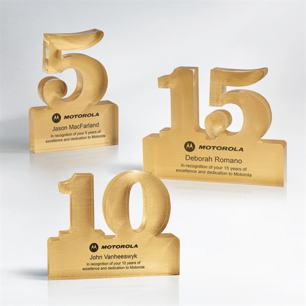 Brushed Metallic Finish Anniversary Freestanding Award - Brushed Metallic Finish Anniversary Freestanding Award - Image 1 of 2