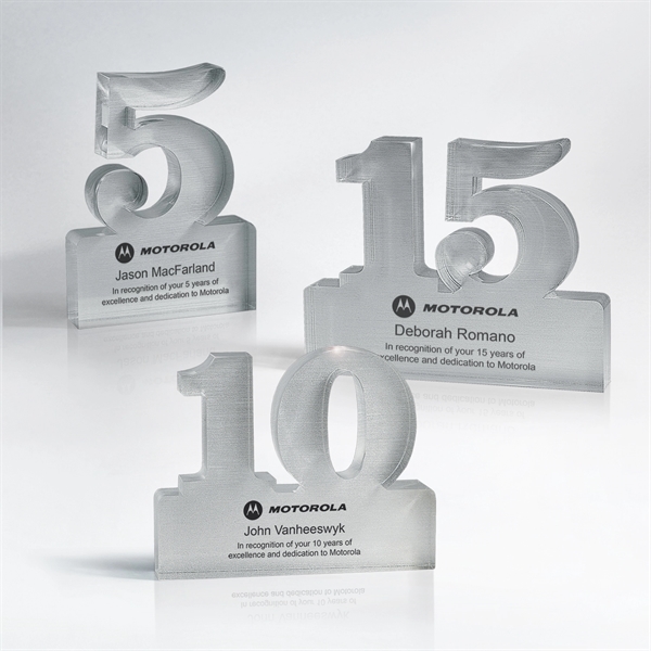 Brushed Metallic Finish Anniversary Freestanding Award - Brushed Metallic Finish Anniversary Freestanding Award - Image 2 of 2