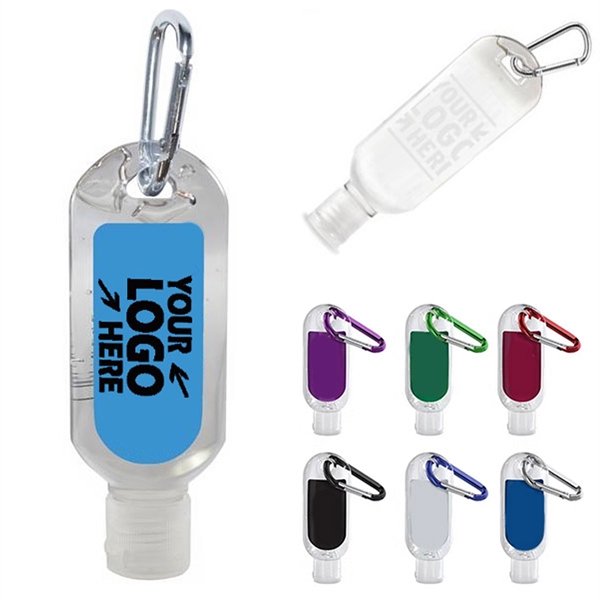 2 oz Hand Sanitizer Gel with Carabiner - 2 oz Hand Sanitizer Gel with Carabiner - Image 0 of 2
