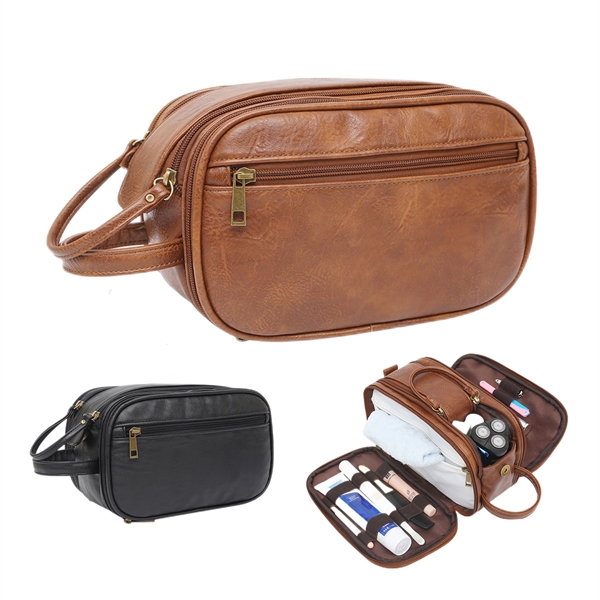 Pu Leather Toiletry Bag - Pu Leather Toiletry Bag - Image 4 of 4