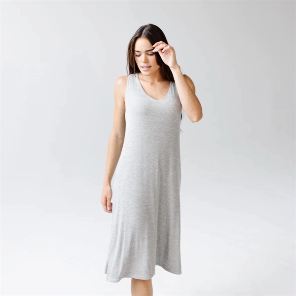 Women's Rib-Knit V-Neck Tank Lounge Dress - Women's Rib-Knit V-Neck Tank Lounge Dress - Image 0 of 3