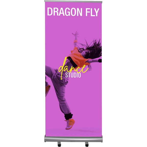 Dragon Fly Silver Retractable Banner Stand - Dragon Fly Silver Retractable Banner Stand - Image 1 of 3