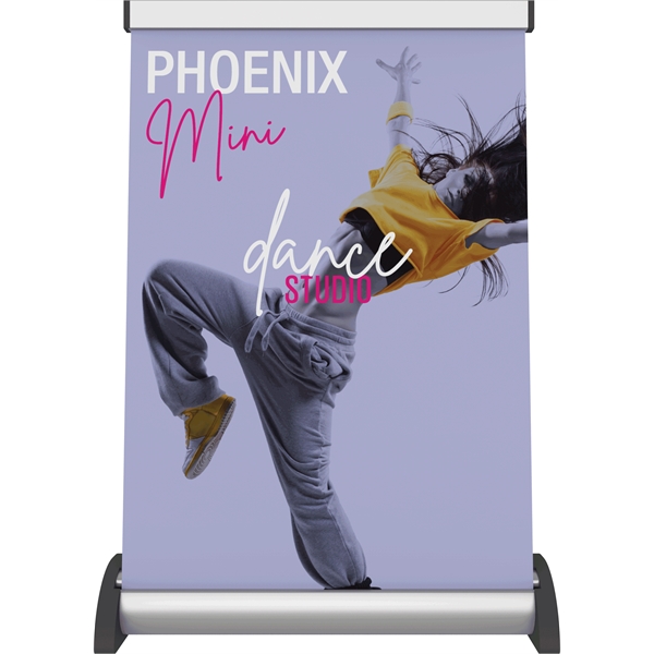 Phoenix Mini Silver Retractable Banner Stand - Phoenix Mini Silver Retractable Banner Stand - Image 1 of 3