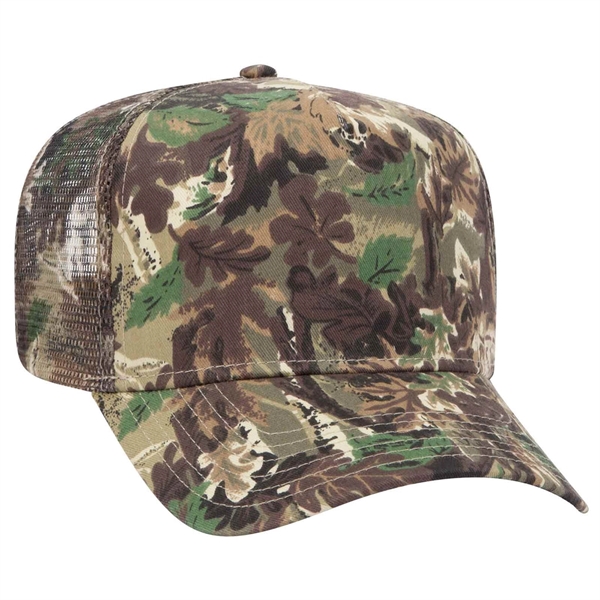 Otto Camouflage 5 Panel Mid Crown Trucker Hat - Otto Camouflage 5 Panel Mid Crown Trucker Hat - Image 2 of 2