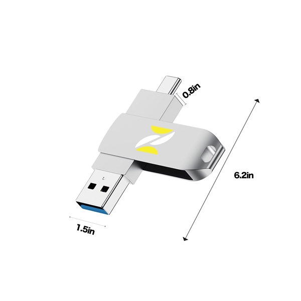 Type-c Mobile Phone Computer Dual-Use Metal Flash Drive - Type-c Mobile Phone Computer Dual-Use Metal Flash Drive - Image 1 of 2
