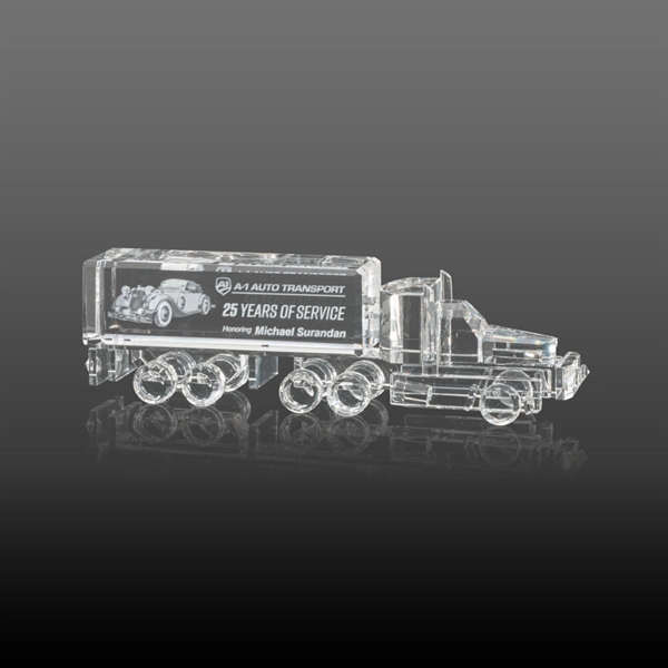 Custom Crystal 18 Wheeler Award 3D