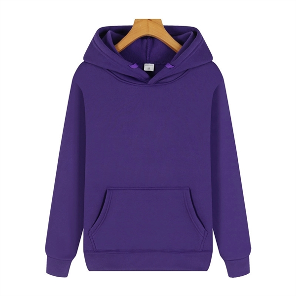 Casual Fleece Hoodies W/ Pocket - Casual Fleece Hoodies W/ Pocket - Image 4 of 11