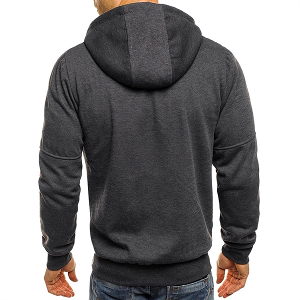 Jacquard Cardigan Hooded Jacket For Men's Sports Fitness - Jacquard Cardigan Hooded Jacket For Men's Sports Fitness - Image 4 of 4