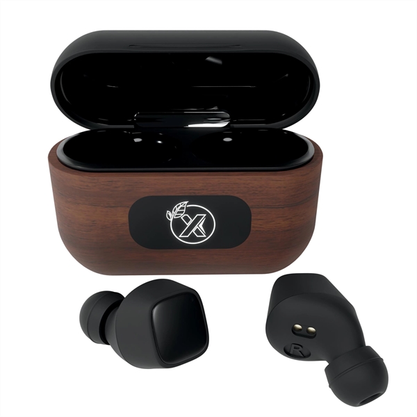 SCX Design™ Walnut Wood Wireless Earbuds and Charging Case - SCX Design™ Walnut Wood Wireless Earbuds and Charging Case - Image 0 of 3