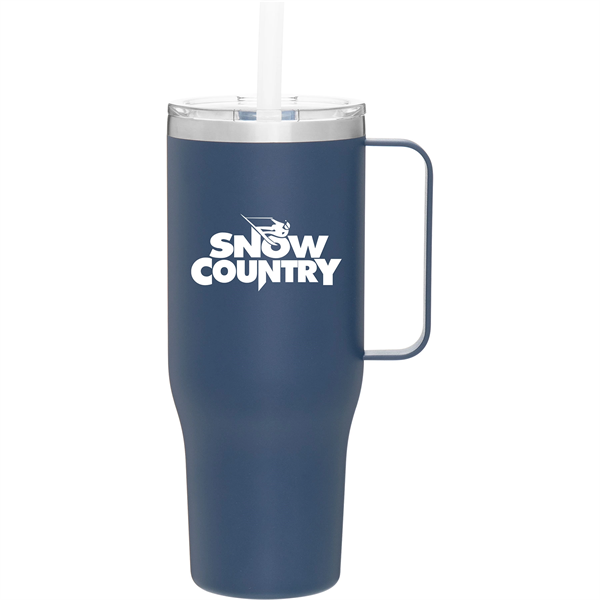 40 oz Denali Stainless Steel Insulated Travel Mug w/Straw - 40 oz Denali Stainless Steel Insulated Travel Mug w/Straw - Image 3 of 5