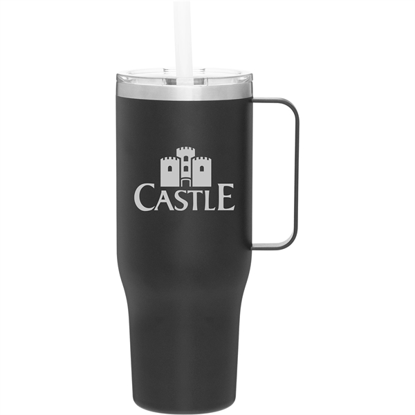 40 oz Denali Stainless Steel Insulated Travel Mug w/Straw - 40 oz Denali Stainless Steel Insulated Travel Mug w/Straw - Image 5 of 5