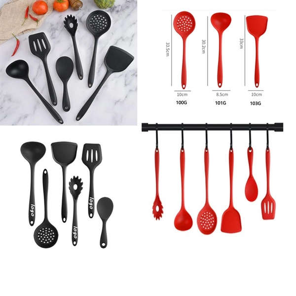 Custom 6 Piece Silicone Kitchen Cooking Utensils Tool Set - Custom 6 Piece Silicone Kitchen Cooking Utensils Tool Set - Image 0 of 3