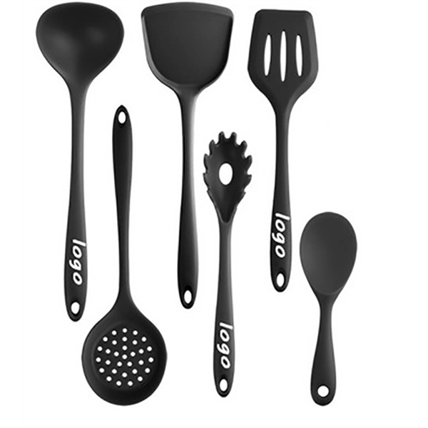 Custom 6 Piece Silicone Kitchen Cooking Utensils Tool Set - Custom 6 Piece Silicone Kitchen Cooking Utensils Tool Set - Image 1 of 3