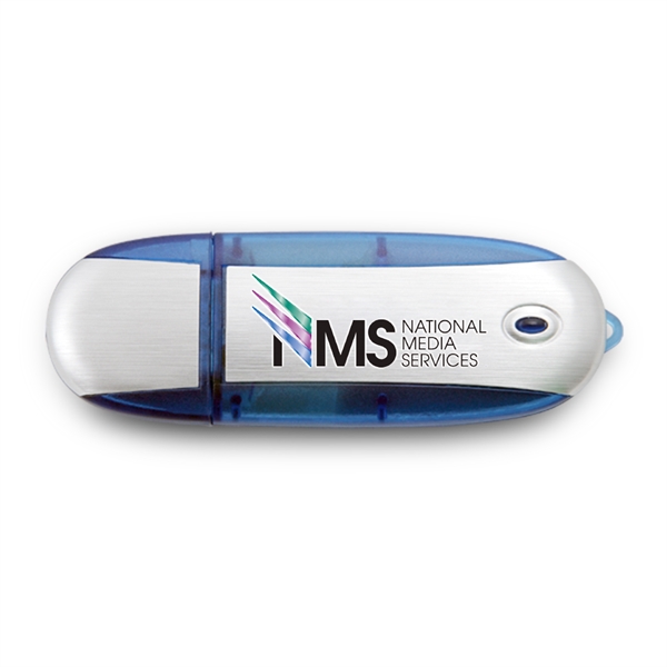 Lemont Brushed Aluminum Oval USB Flash Drive - Lemont Brushed Aluminum Oval USB Flash Drive - Image 1 of 27