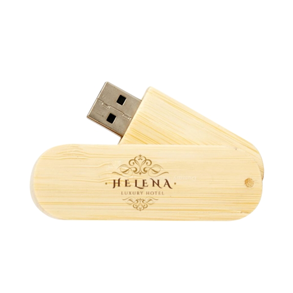 Hinsdale Eco-Friendly Bamboo Swivel USB - Hinsdale Eco-Friendly Bamboo Swivel USB - Image 1 of 3