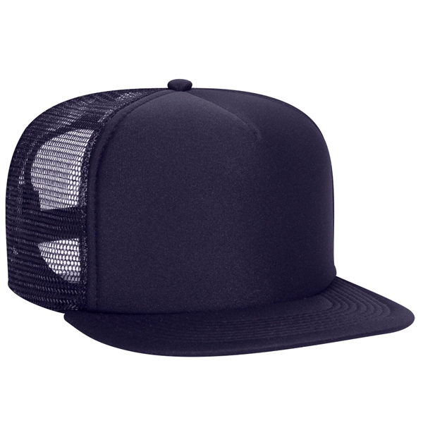 Otto 5-Panel High Crown Foam Trucker Flat Bill Hat, Snapback - Otto 5-Panel High Crown Foam Trucker Flat Bill Hat, Snapback - Image 2 of 7