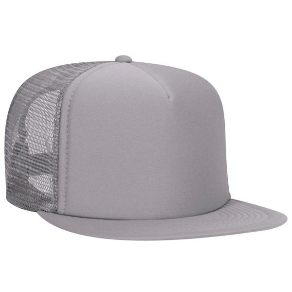 Otto 5-Panel High Crown Foam Trucker Flat Bill Hat, Snapback - Otto 5-Panel High Crown Foam Trucker Flat Bill Hat, Snapback - Image 3 of 7