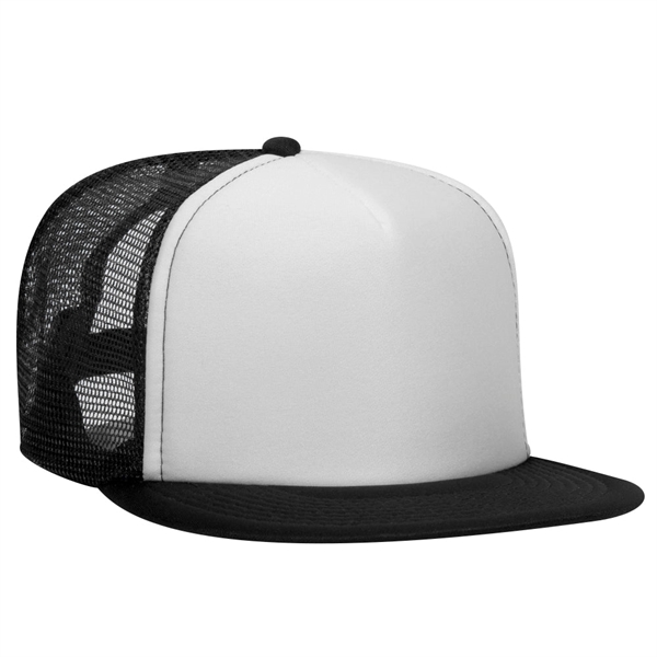 Otto 5-Panel High Crown Foam Trucker Flat Bill Hat, Snapback - Otto 5-Panel High Crown Foam Trucker Flat Bill Hat, Snapback - Image 5 of 7