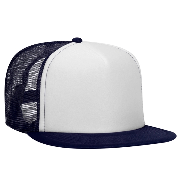 Otto 5-Panel High Crown Foam Trucker Flat Bill Hat, Snapback - Otto 5-Panel High Crown Foam Trucker Flat Bill Hat, Snapback - Image 6 of 7