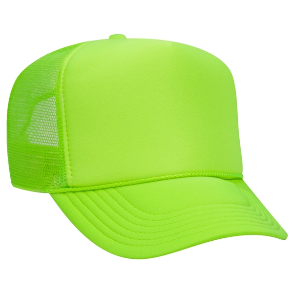 Otto 5-Panel High Crown Foam Trucker Hats - Neon Colors - Otto 5-Panel High Crown Foam Trucker Hats - Neon Colors - Image 3 of 10