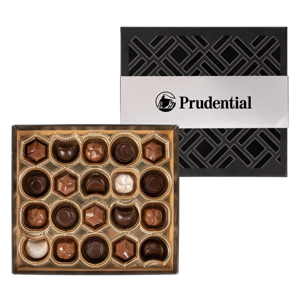 Gourmet ChocolateTruffles Gift Box Silver Band - 20 pc - Gourmet ChocolateTruffles Gift Box Silver Band - 20 pc - Image 0 of 6