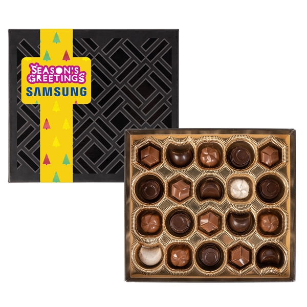 Gourmet Chocolate Truffles Gift Box w/ Square Band - 20 pc - Gourmet Chocolate Truffles Gift Box w/ Square Band - 20 pc - Image 0 of 6