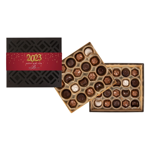 Gourmet Chocolate Truffle Gift Box w/Full Color Band - 40 pc - Gourmet Chocolate Truffle Gift Box w/Full Color Band - 40 pc - Image 0 of 7