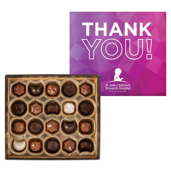 Gourmet Chocolate Truffles with Full Color Lid Gift Box - 20