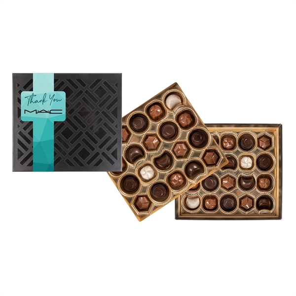 Gourmet Chocolate Truffles Gift Box w/ Square Band - 40 pc