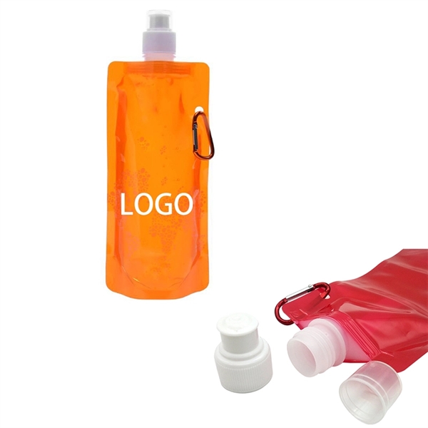 Folding Water Bag With Carabiner - Folding Water Bag With Carabiner - Image 0 of 3