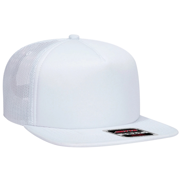 Otto 5-Panel Mid Profile Foam Trucker Flat Bill Hat - Otto 5-Panel Mid Profile Foam Trucker Flat Bill Hat - Image 3 of 4