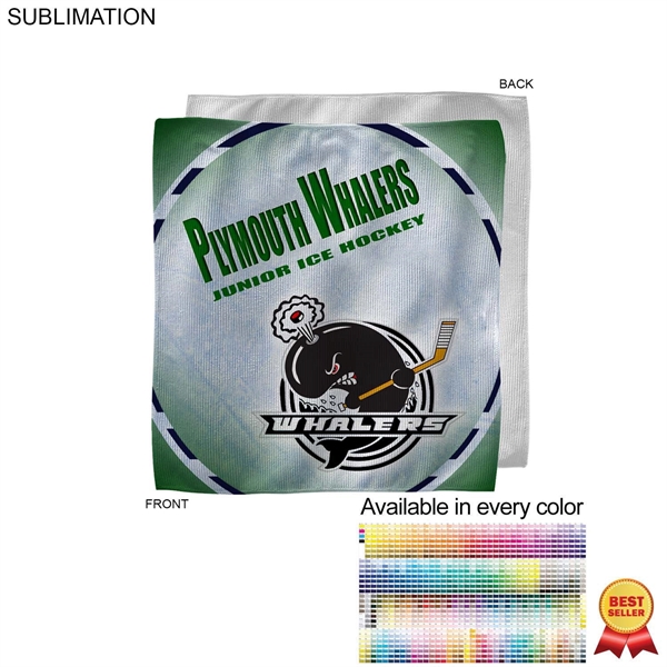 Full Bleed Sublimated Microfiber Rally Towel, 12x12 - Full Bleed Sublimated Microfiber Rally Towel, 12x12 - Image 0 of 2