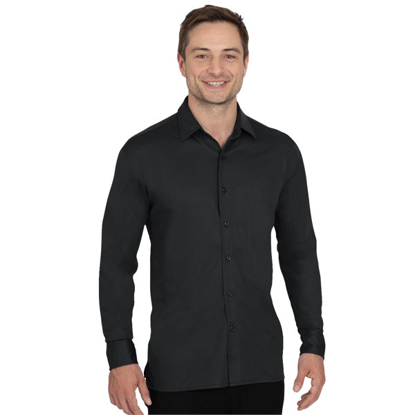 Men's' Knit Stretch Woven Shirt - Men's' Knit Stretch Woven Shirt - Image 2 of 2