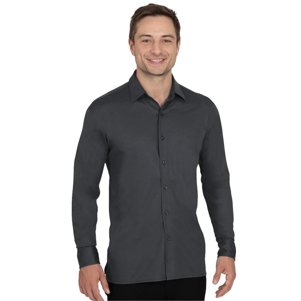 Men's' Knit Stretch Woven Shirt - Men's' Knit Stretch Woven Shirt - Image 1 of 2
