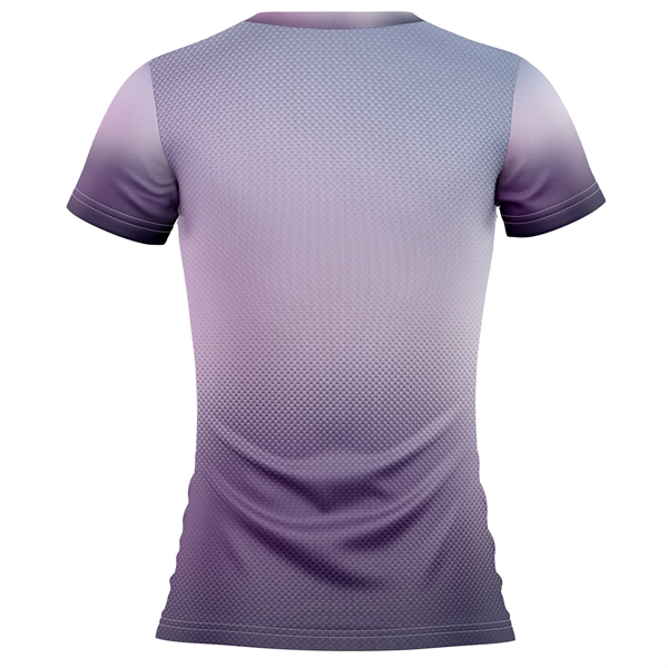 Women's 150 GSM Jacquard Mesh Short Sleeve V-Neck T-Shirt - Women's 150 GSM Jacquard Mesh Short Sleeve V-Neck T-Shirt - Image 1 of 3