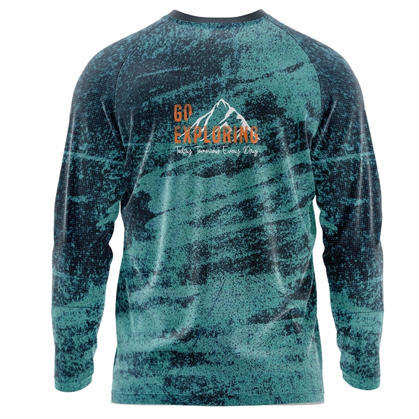 Unisex 150 GSM Pinhole Mesh Performance Long Sleeve T-Shirt - Unisex 150 GSM Pinhole Mesh Performance Long Sleeve T-Shirt - Image 1 of 3