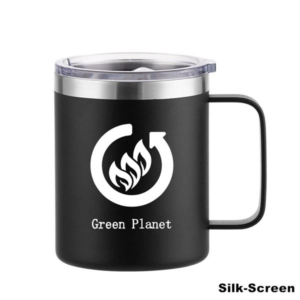 12 oz Stainless Steel Insulated Coffee Mug with Handle - 12 oz Stainless Steel Insulated Coffee Mug with Handle - Image 6 of 48