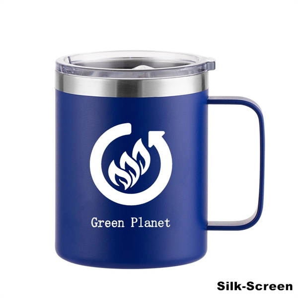 12 oz Stainless Steel Insulated Coffee Mug with Handle - 12 oz Stainless Steel Insulated Coffee Mug with Handle - Image 9 of 48