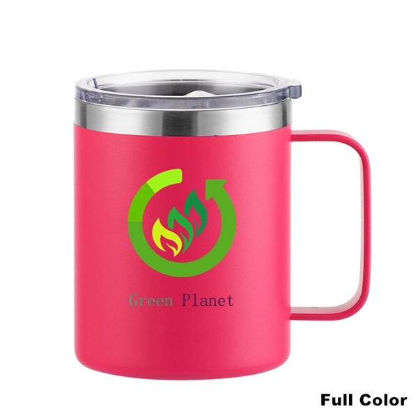 12 oz Stainless Steel Insulated Coffee Mug with Handle - 12 oz Stainless Steel Insulated Coffee Mug with Handle - Image 10 of 48