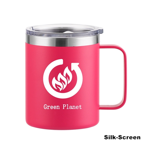 12 oz Stainless Steel Insulated Coffee Mug with Handle - 12 oz Stainless Steel Insulated Coffee Mug with Handle - Image 12 of 48