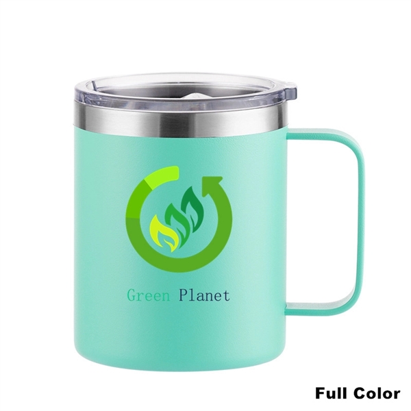 12 oz Stainless Steel Insulated Coffee Mug with Handle - 12 oz Stainless Steel Insulated Coffee Mug with Handle - Image 13 of 48