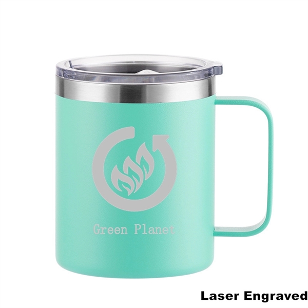 12 oz Stainless Steel Insulated Coffee Mug with Handle - 12 oz Stainless Steel Insulated Coffee Mug with Handle - Image 14 of 48