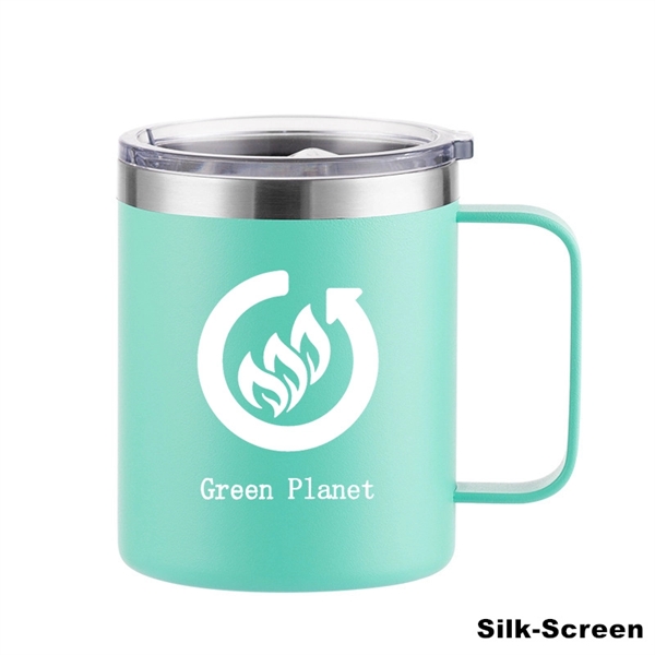 12 oz Stainless Steel Insulated Coffee Mug with Handle - 12 oz Stainless Steel Insulated Coffee Mug with Handle - Image 15 of 48