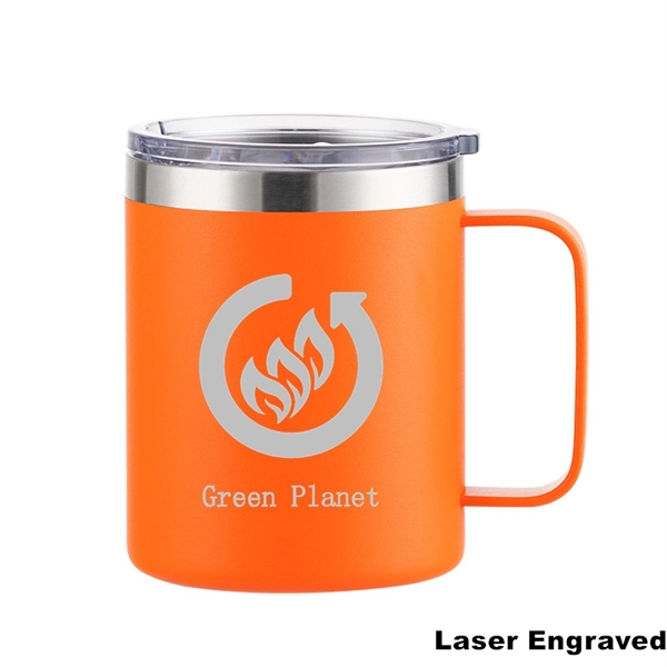 12 oz Stainless Steel Insulated Coffee Mug with Handle - 12 oz Stainless Steel Insulated Coffee Mug with Handle - Image 20 of 48