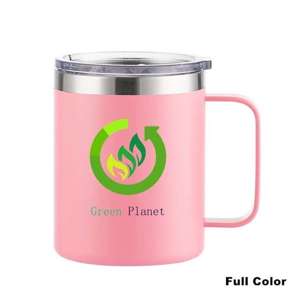 12 oz Stainless Steel Insulated Coffee Mug with Handle - 12 oz Stainless Steel Insulated Coffee Mug with Handle - Image 22 of 48