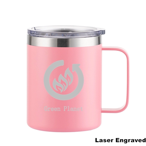 12 oz Stainless Steel Insulated Coffee Mug with Handle - 12 oz Stainless Steel Insulated Coffee Mug with Handle - Image 23 of 48